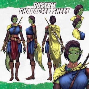 Custom Character Reference Sheet Commission | VTuber Model Sheet | OC Design | Furry Ref Sheet | DND Character Profile Turnaround Art