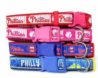 Phillies Adjustable Dog Collars Red Pink Friday blue or Royal Blue