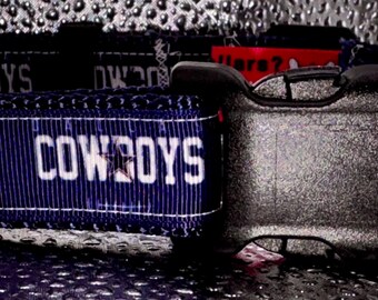 Cowboys Adjustable Dog Collar Football  Navy Dallas TX NEW 15 1/2”-22 1/2”