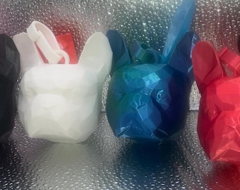 French Bulldog Poop Bag Holder Red Blue/Green White Pink/Black  with bags