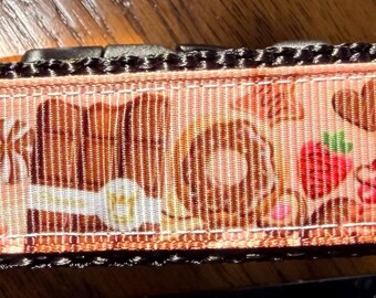 Chocolate Hearts Valentines Adjustable Dog Collar strawberries New 16-24 1/2”
