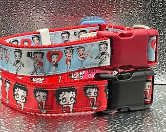 Betty Boop Adjustable Dog Collar  Halloween handmade strong