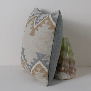 Southwest & Grey Quilted Reversible Throw Pillow Cover, Upcycled, 11x11 inch, 28x28 cm