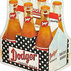 Vintage Soda Bottle Six Pack Metal Advertising Sign