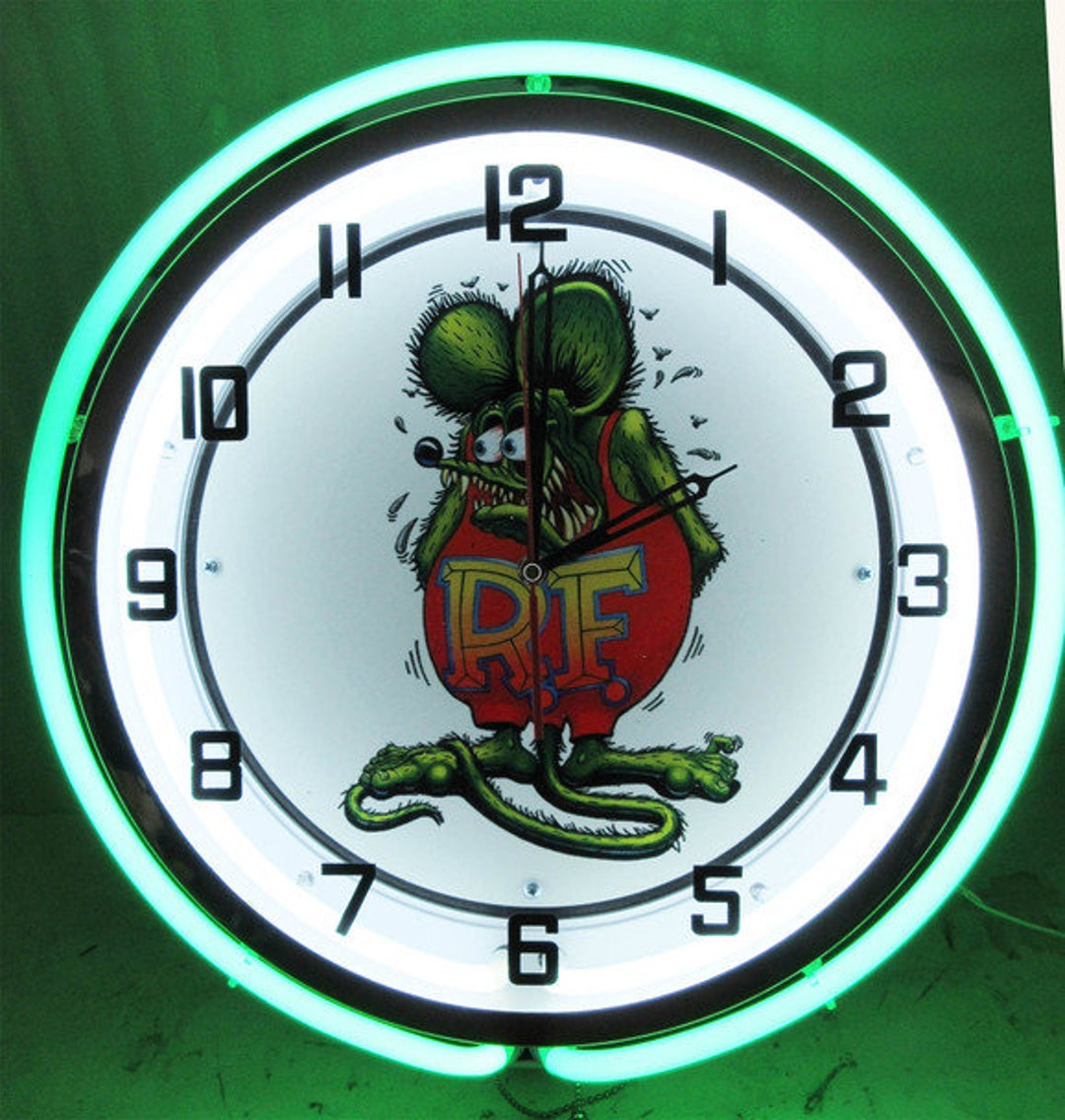 Rat Fink Double Neon Clock Etsy