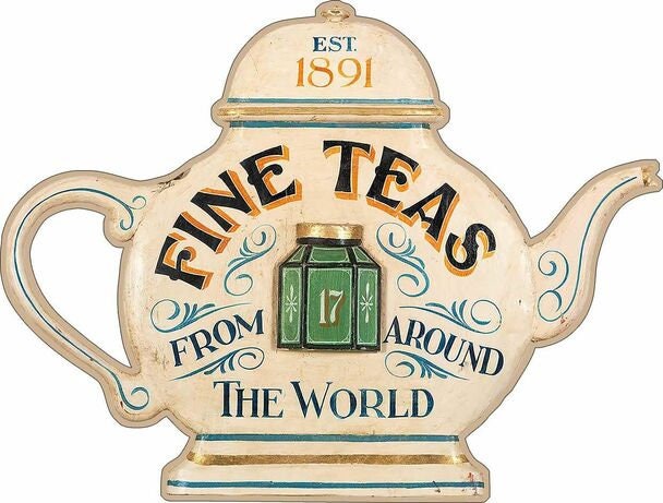 Fine Teas Tea Pot Advertising Metal Sign - Etsy