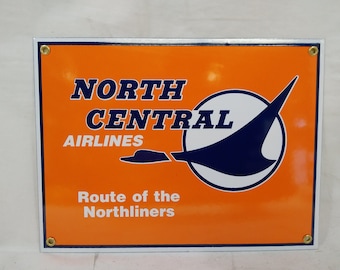 North Central Airlines Porcelain Sign