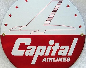 Capital Airlines Porcelain Sign (round)