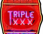 Triple XXX Root Beer Barrel not a real neon sign