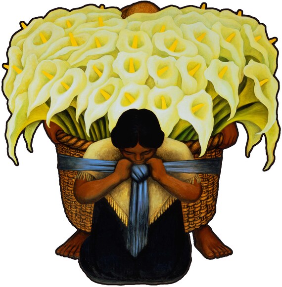 Diego a“The Flower Seller” 1942ポスター The Flower Seller, 1942 by Diego Rivera - 16 X 20 Inches