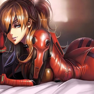 Anime Girl Leather Metal Sign