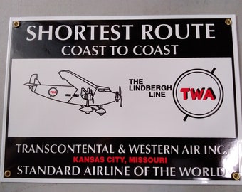 Porcelain Sign Transcontinental & Western Air
