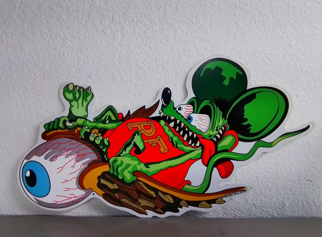 Rat Fink Riding Von Dutch Flying Eyeball Laser Cut Metal Sign - Etsy