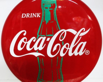 Vintage Coca-cola Button Sign, Round Wall Hanging - Etsy
