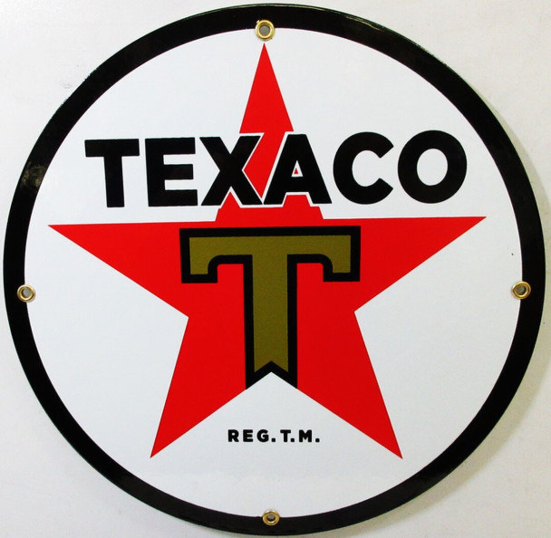 Texaco Gasoline 12" New Round Porcelain Metal Sign - Etsy