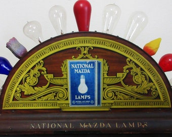 EDISON MAZDA 1920 キャビネット　ビンテージ　LAMPS GE 1920s USA Edison Mazda Lamps Print. Art Prints, Posters