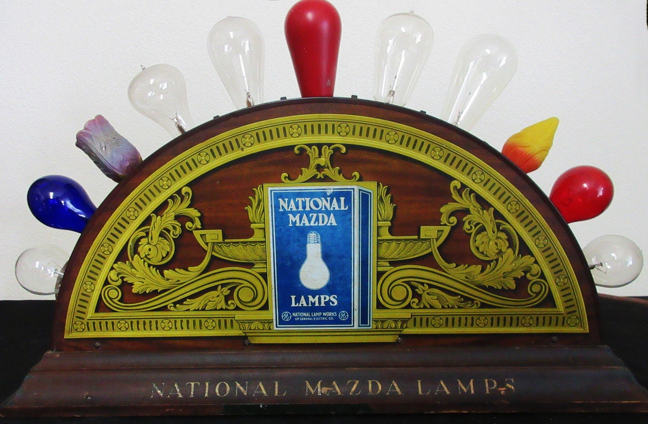EDISON MAZDA 1920 キャビネット ビンテージ LAMPS GE