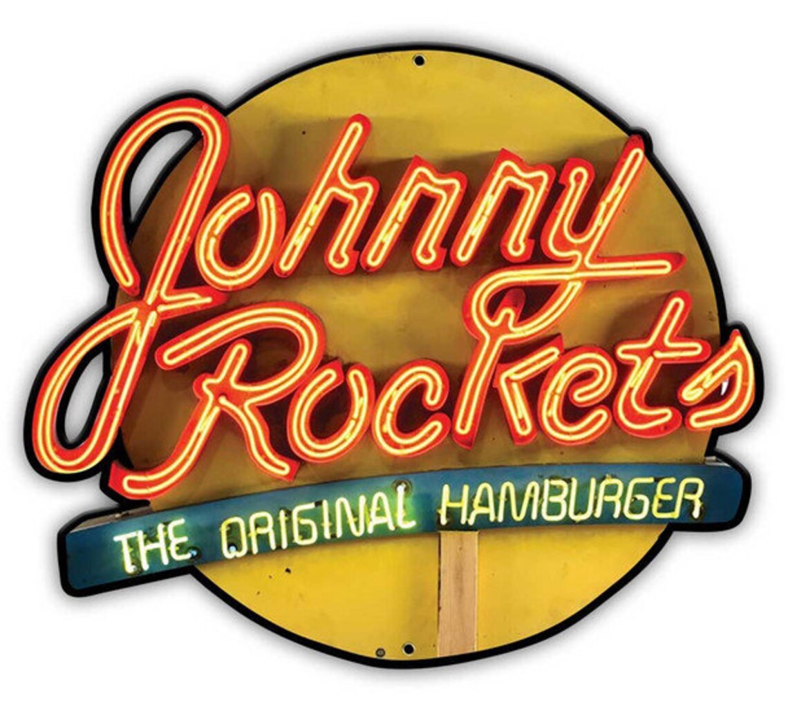 Johnny Rockets Neon Design Advertising Signs (not Real Neon) - Etsy