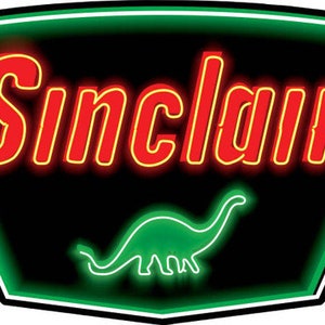 Sinclair Neon Image Laser Cut Metal Advertising Sign (not real neon)