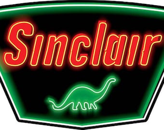 Sinclair Neon Image Laser Cut Metal Advertising Sign (not real neon)