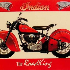 Indian Road King Motorcycle Metal Sign