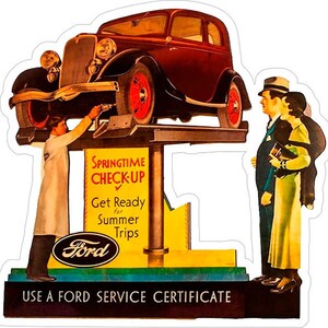Ford Service Center Laser Cut Advertising Metal Sign