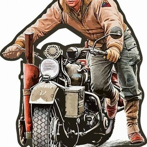 Motorcycle sign  ( Man on Indian Motorcycle )