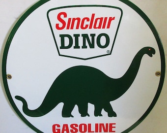 New SINCLAIR DINO GASOLINE Tin Sign Gas Station Man Cave Wall Decor 11.75" S-207 