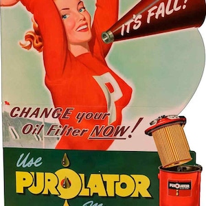 Purolator Oil Filter Metal Advertising Sign