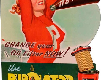 Purolator Oil Filter Metal Advertising Sign