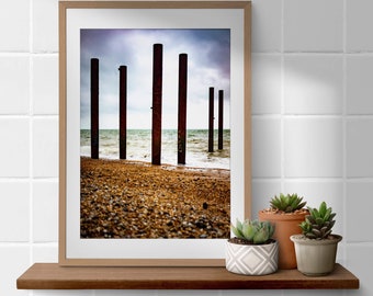 Brighton West Pier with Stormy Sky Photography Print | Sussex Landmark Poster