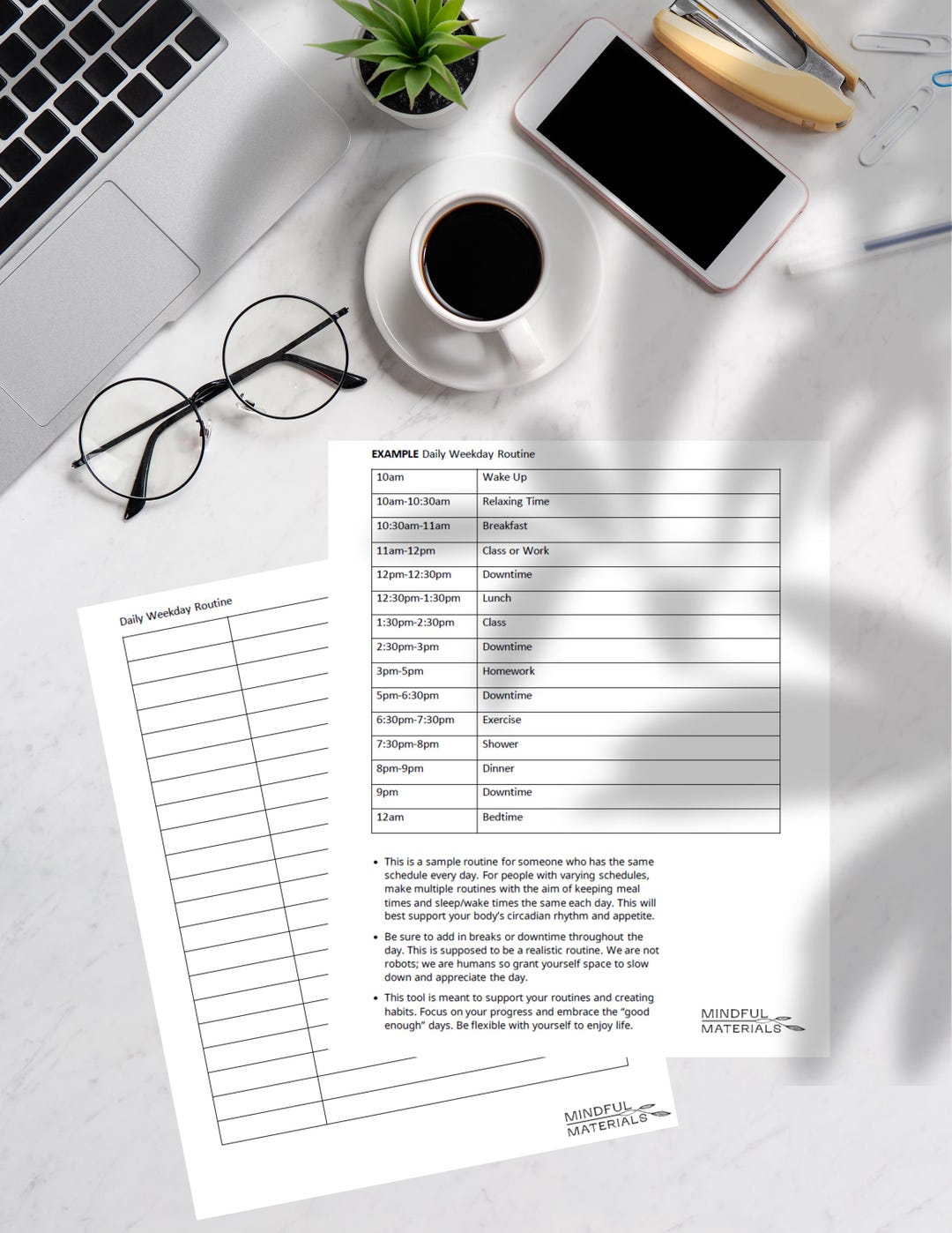 Daily Weekday Routine - Therapy Worksheet - Etsy