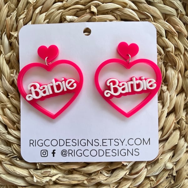 Doll Movie "Inspired" Heart Dangly Earrings