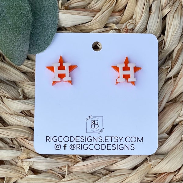 Astros Star “H” Stud Earrings