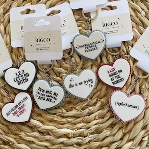 Taylor lyrics quote heart  keychains