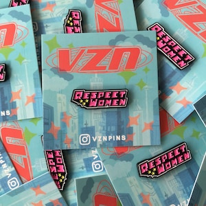 Respect Women Enamel Pin - Power Puff Girls Inspired Enamel Pin Lapel Pin power puff girls enamel pins