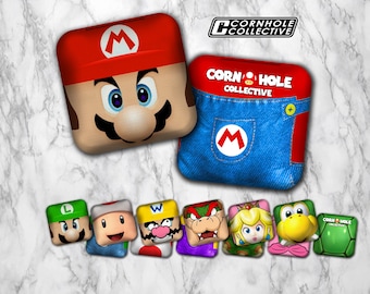 Super Plumber Bros Cornhole Bags: Tournament Style Stick & Slick Set
