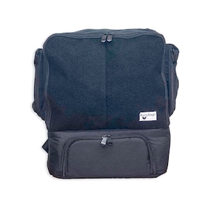 May include: Black backpack with a zippered compartment and a BurlyBags logo. The backpack has a fleece-lined interior.