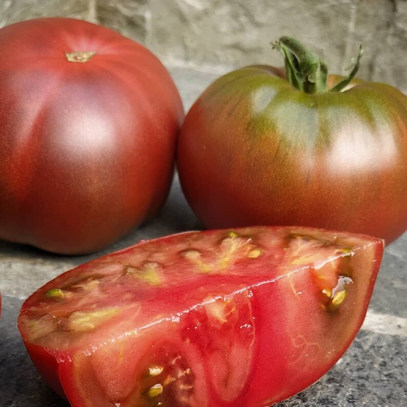 Tomato Carbon Heirloom Tomato Seeds 20 Heirloom Seeds Grown to Organic Standards Open Pollinated Gardening Non-GMO image 1