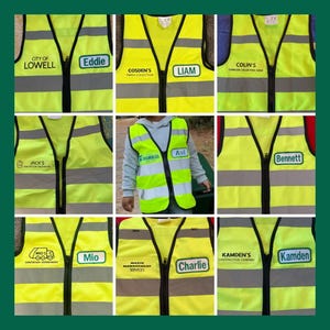 Custom Toddler Yellow Safety Vest: Reflective Kids Construction Dress Up image 3