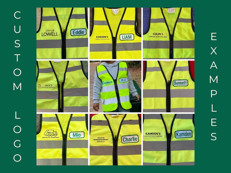 Custom Toddler Yellow Safety Vest: Reflective Kids Construction Dress Up image 3