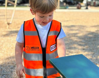 Custom Toddler Construction Vest: Embroidered Name, Pretend Play
