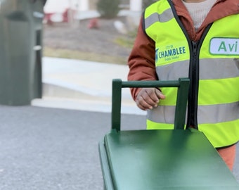 Chaleco de seguridad amarillo personalizado para niños pequeños: disfraz reflectante para niños.