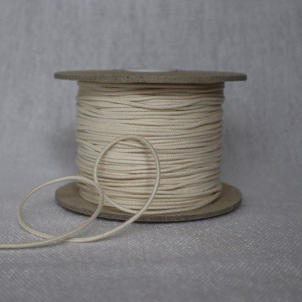 Organic cord 1/16" 2 widths, natural cotton piping cord