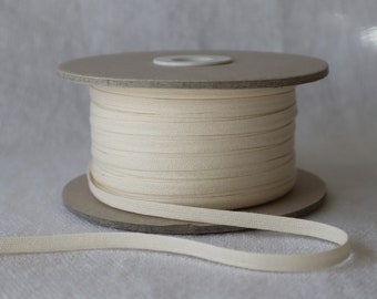 Organic ribbon 1/4" 6mm, natural cotton braided ribbon
