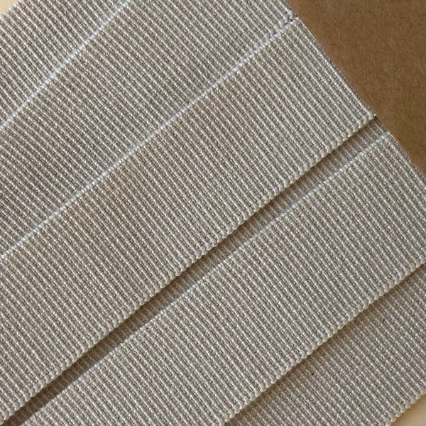 Organic non roll elastic 3/4" 18mm, natural cotton elastic