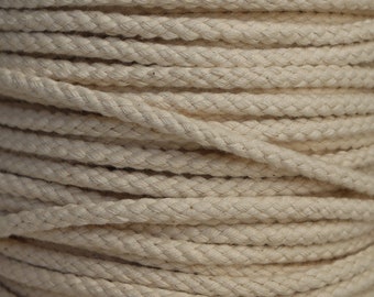 Organic cord 3 widths, natural cotton piping cord