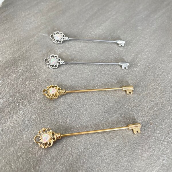 Industrial Piercing~ Body Jewellery Victorian Key Industrial Bar Scaffold Piercing Skeleton Key 14  16 Gauge Barbell