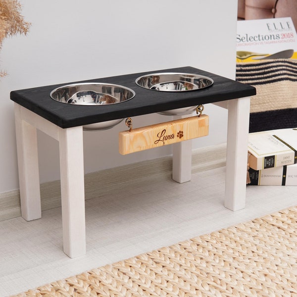 Wooden Dog Feeder Etsy