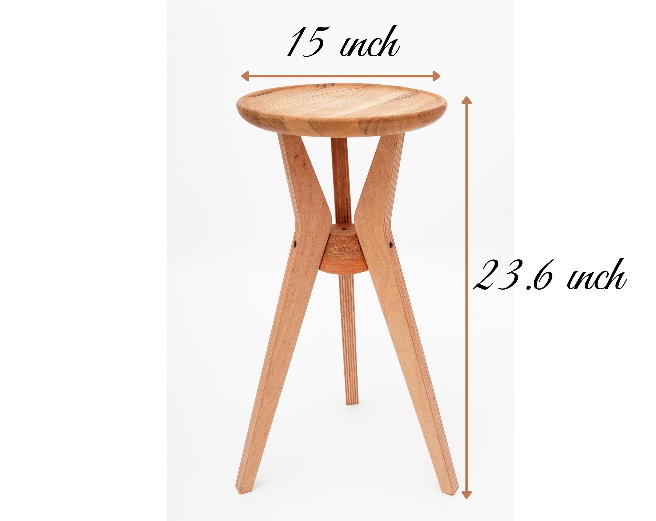 Oak Wooden 3 Leg Round End Table Modern Three Legs Side Table Creative